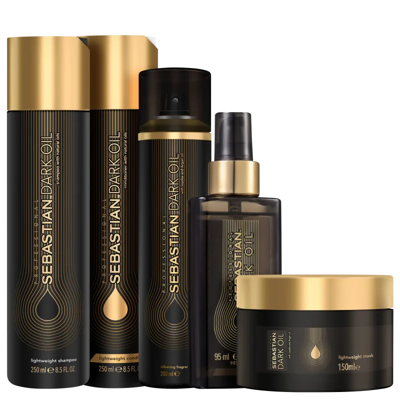 Sebastian Professional Dark Oil Premium Shampoo 250ml + Condicionador 250ml + Máscara 150ml + Óleo 95ml + Hair Mist