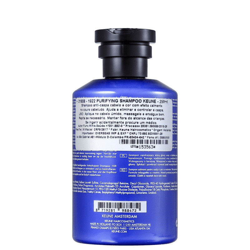 KEUNE 1922 By J. M. Keune Purifying - Shampoo Anticaspa 250ml