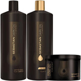 Sebastian Professional Dark Oil Trio Salon Shampoo 1L + Condicionador 1L + Máscara 500ml