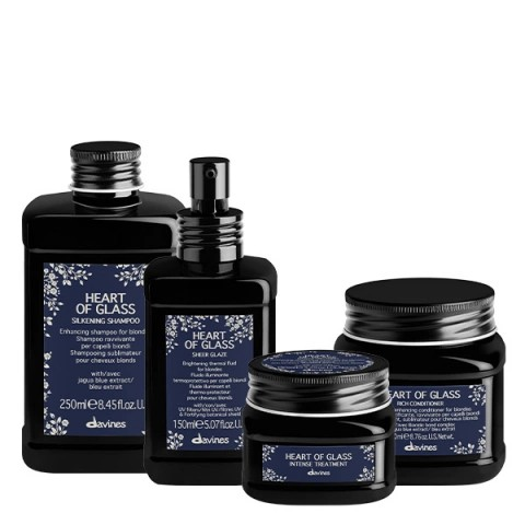 Davines Heart of Glass Essential Full Shampoo 250ml + Condicionador 250ml + Máscara 150ml + Leave in 150ml