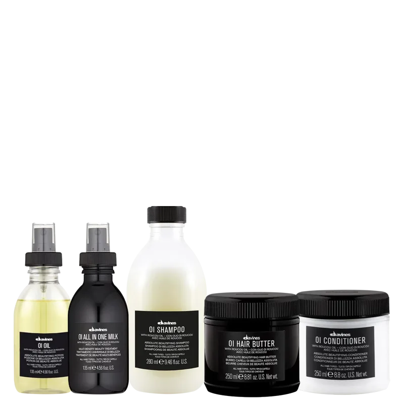 Davines Oi Home Care Full Shampoo 250ml + Condicionador 250ml + Hair Butter 250ml + All in One Milk 135ml + Oi Oil 135ml