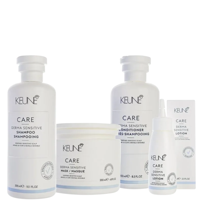 Keune Care Derma Sensitive Kit Full Shampoo 300ml + Condicionador 250ml + Máscara 200ml + Loção