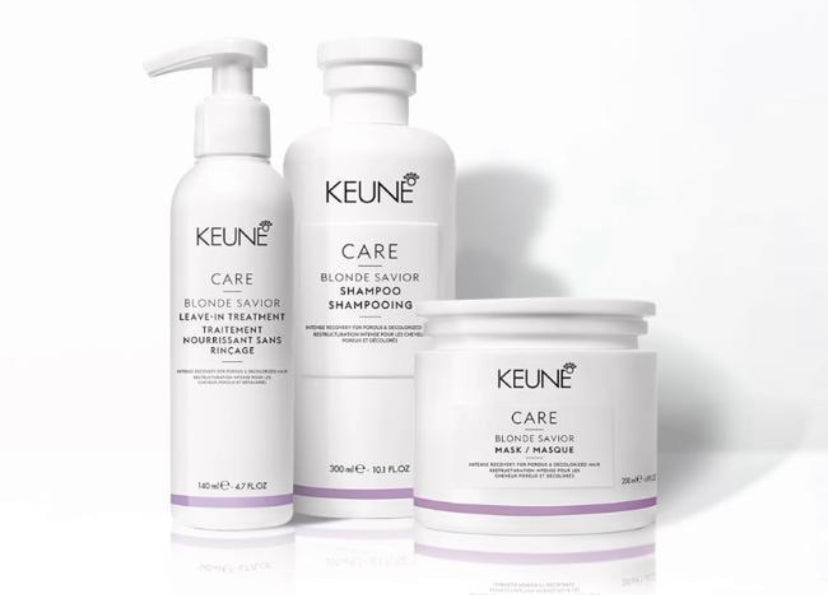 Keune Care Blonde Savior Kit Shampoo 300ml + Máscara 200ml + Leave In 140ml