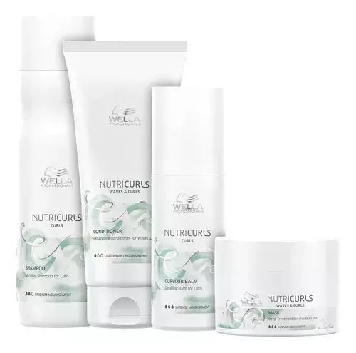 Wella Professionals Nutricurls Kit Full Shampoo 250ml + Condicionador 200ml + Máscara 150ml + Curlixir