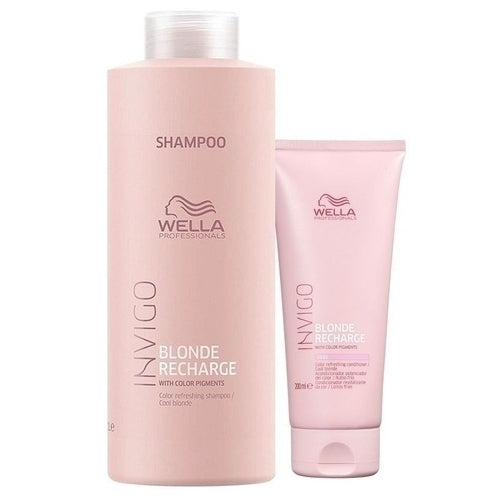 Wella Professionals Invigo Blonde Recharge Salon Kit Shampoo 1L + Condicionador 200ml