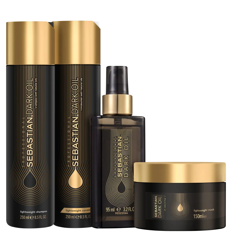 Sebastian Professional Dark Oil Intenso Shampoo 250ml + Condicionador 250ml + Máscara 150ml + Óleo 95ml