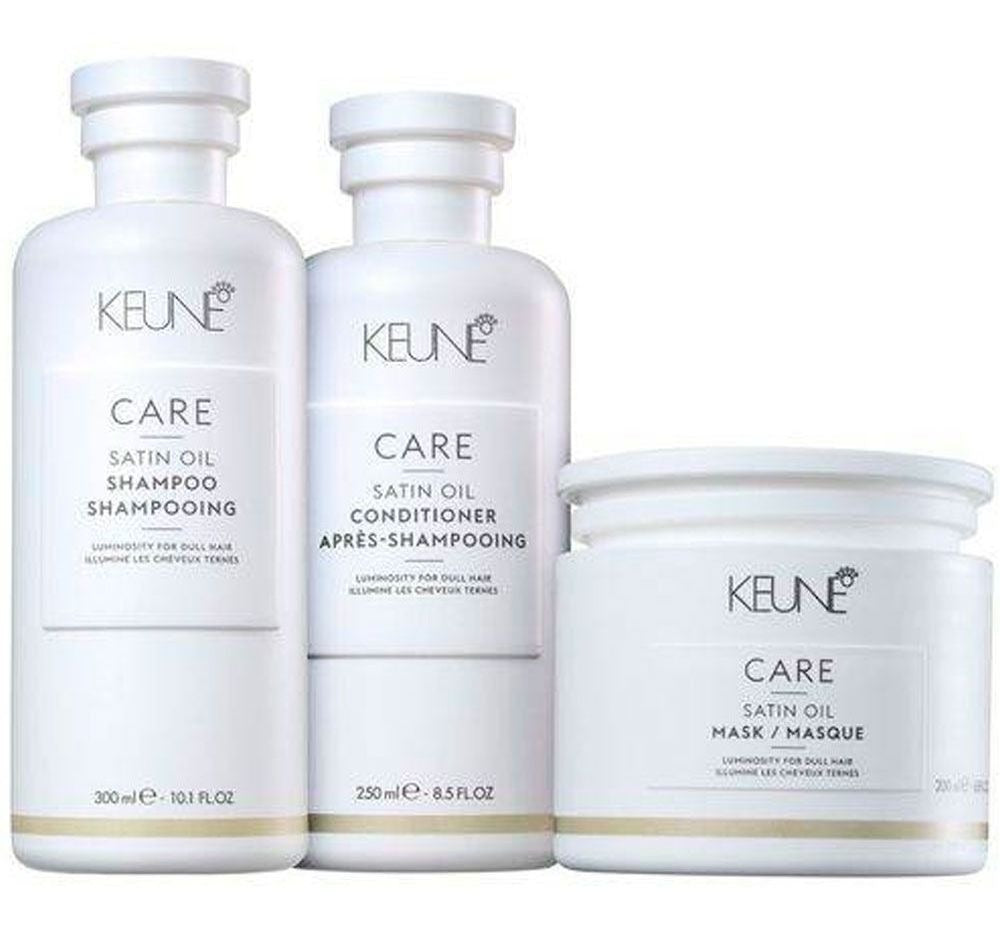 Keune Care Satin Oil Tratamento Profundo Shampoo 300ml + Condicionador 250ml + Máscara 200ml