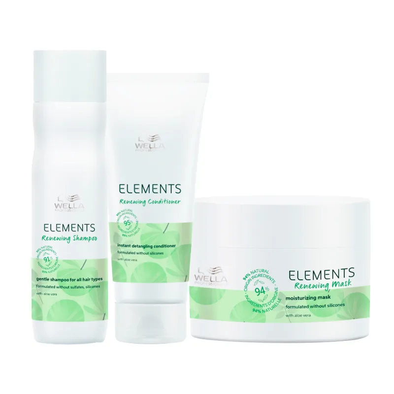 Wella Professionals Elements Renewing Essencials Super Trio Shampoo 250ml + Condicionador 200ml + Máscara 150ml