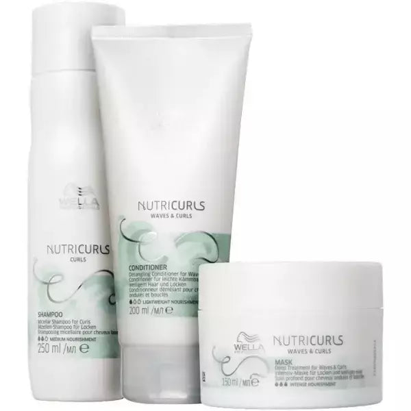 Wella Professionals Nutricurls Trio Shampoo 250ml + Condicionador 200ml + Máscara 150ml