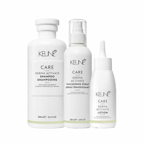 Kit Keune Derma Activate Trio Shampoo 300ml + Loção + Tickening Spray