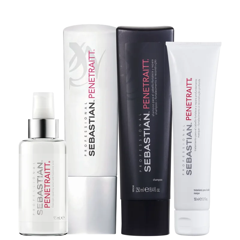 Sebastian Professional Penetraitt Kit Full Intenso Shampoo 250ml + Condicionador 250ml + Máscara 150ml + Sérum 95ml