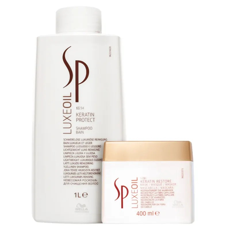 Wella SP System Professional Luxe Oil Keratin Protect Restore Salon Shampoo 1L + Máscara 400ml