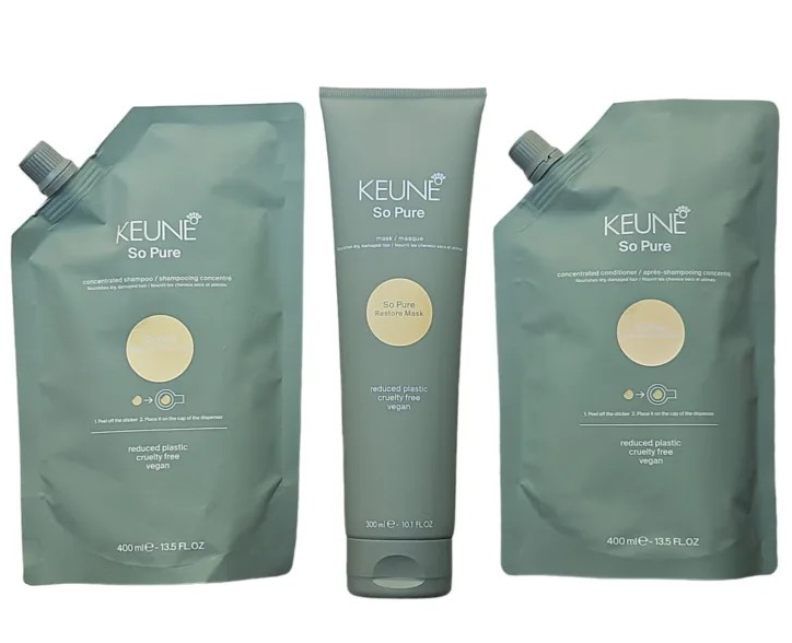 Keune So Pure Restore Shampoo 400ml + Cond 400ml + Mask 400ml