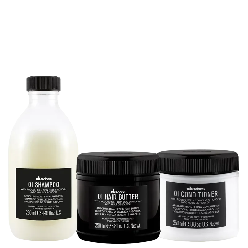 Davines Oi Trio Beauty Shampoo 250ml + Condicionador 250ml + Hair Butter 250ml