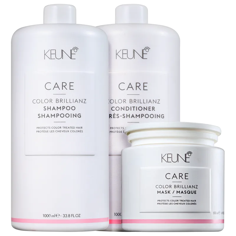 Keune Care Color Brillianz Kit Shampoo 1000ml + Condicionador 1000ml + Máscara 500ml