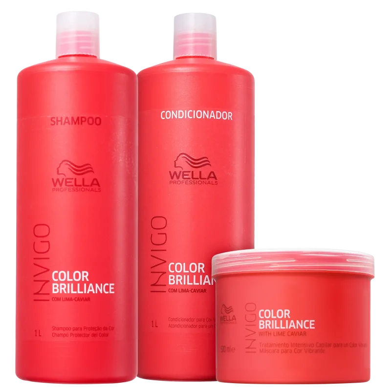 Wella Professionals Invigo Color Brilliance Kit Shampoo 1L + Condicionador 1L + Máscara 500ml