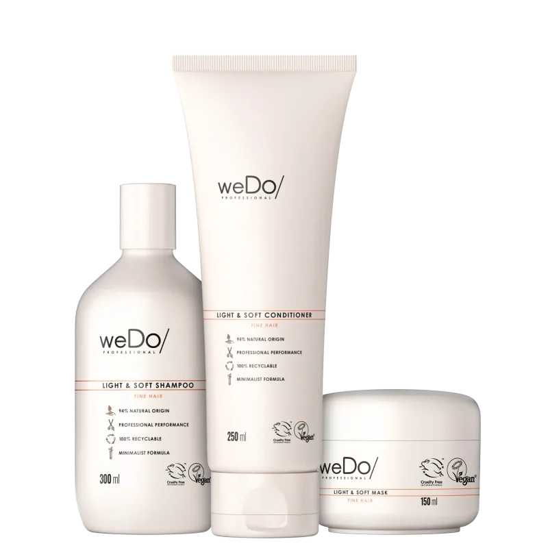 WeDo Professional Light & Soft Kit Shampoo 300ml + Condicionador 250ml + Máscara 150ml