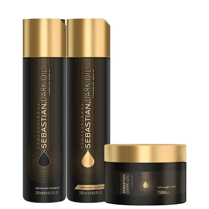 Sebastian Professional Dark Oil Super Trio Shampoo 250ml + Condicionador 250ml + Máscara 150ml