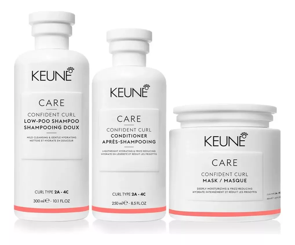 Keune Care Confident Curl Tratamento Trio Shampoo 300ml + Condicionador 250ml + Máscara 200ml