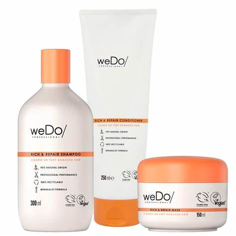 WeDo Professional Rich & Repair Kit Shampoo 300ml + Condicionador 250ml + Máscara 150ml